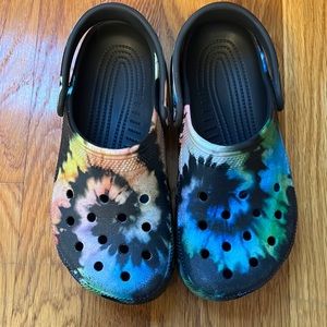 Tie dye crocs